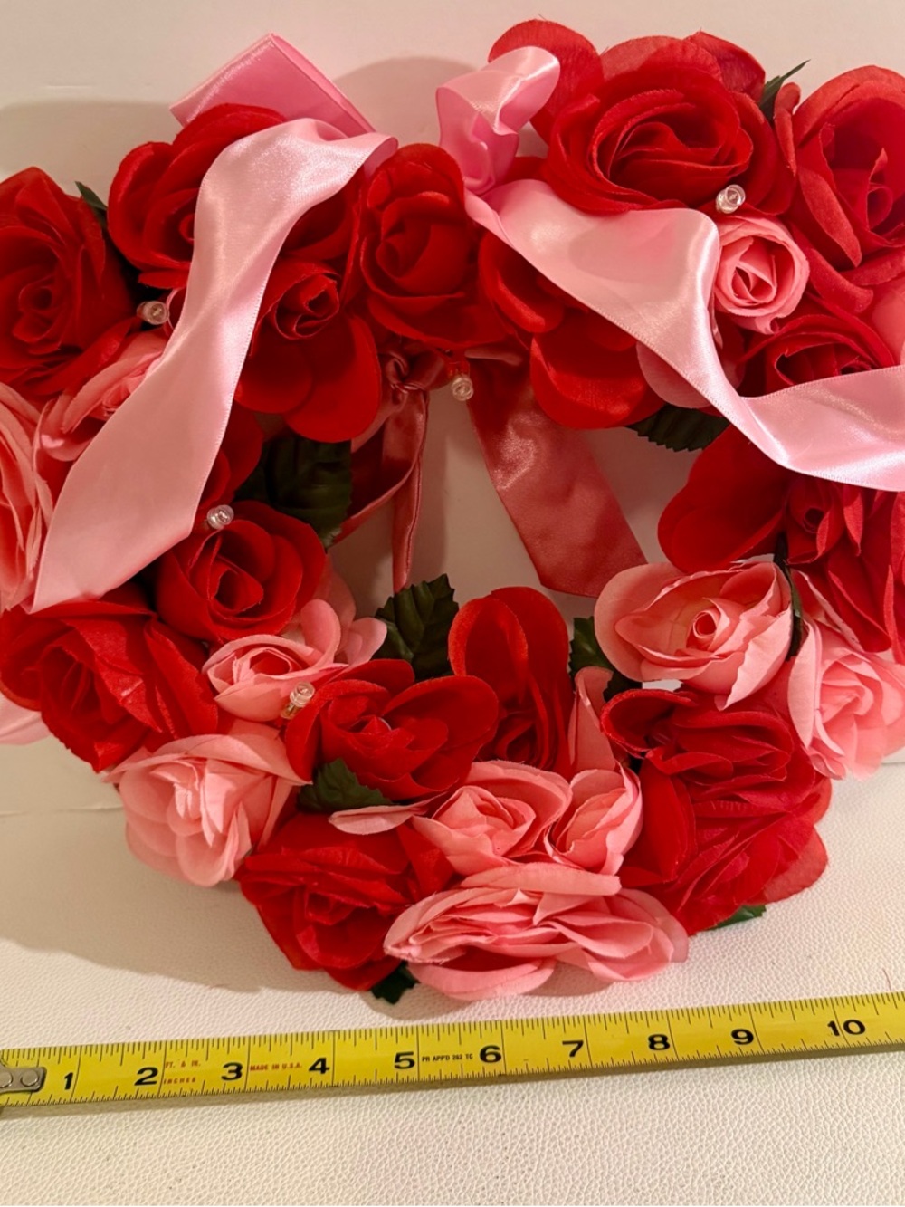 Avon Valentine Heart Rose Wreath Lighted Red Pink Floral Wall Hanging LED Decor - Picture 11 of 13